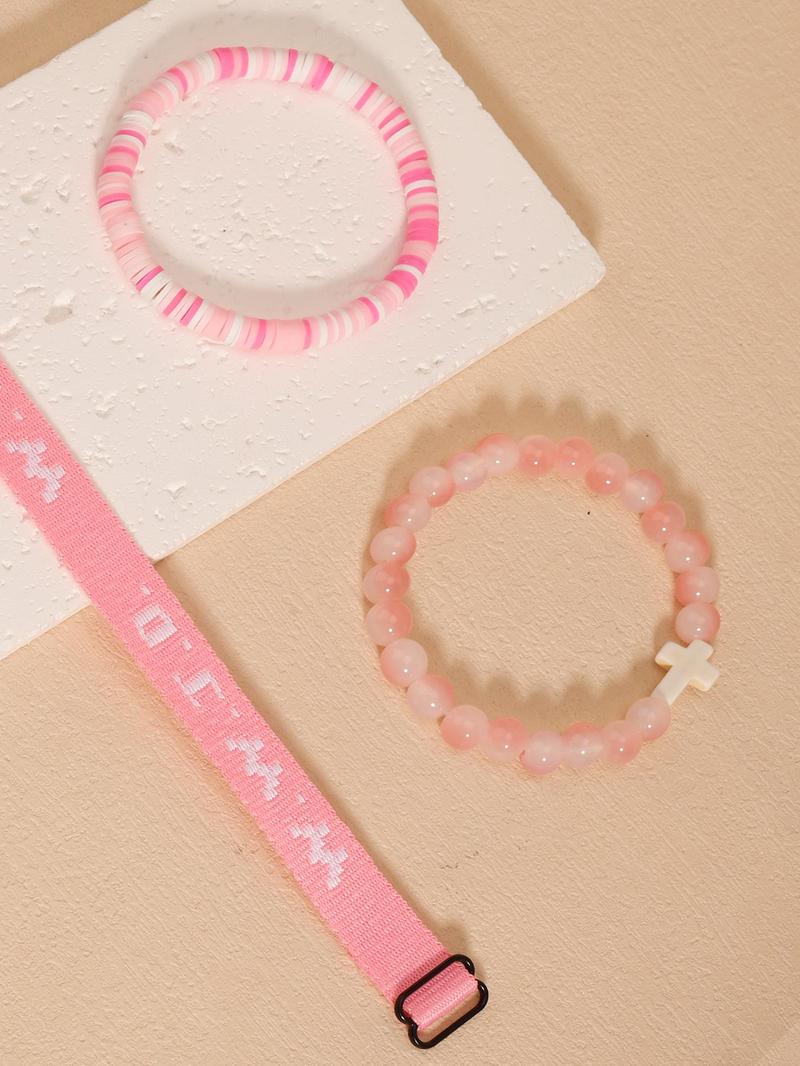 WWJD Bohemian Adjustable Bracelets Set, Christian Cross Charm Bangle for Women & Men, Fashion Jewelry for Party, Daily Clothing Decor, Trendy All-match & Exquisite Jewelry for Birthday Gift