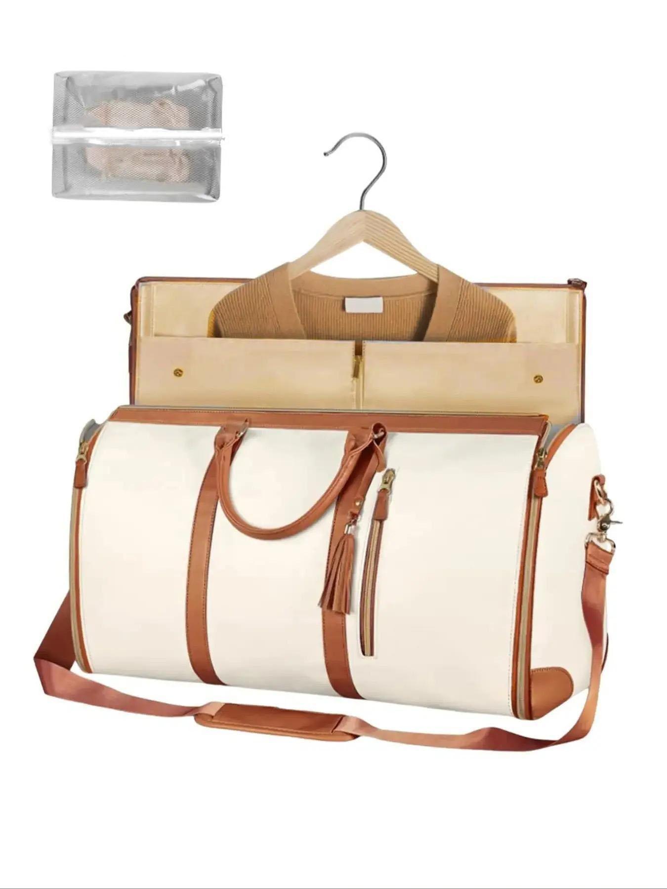 Multifunctional clothes-hanging travel storage bag, portable folding suit bag, large-capacity fashion, simplicity, leisure and joker handbag for business trip,  classic   suitable for business trip, Travel Duffle Bag, etc.