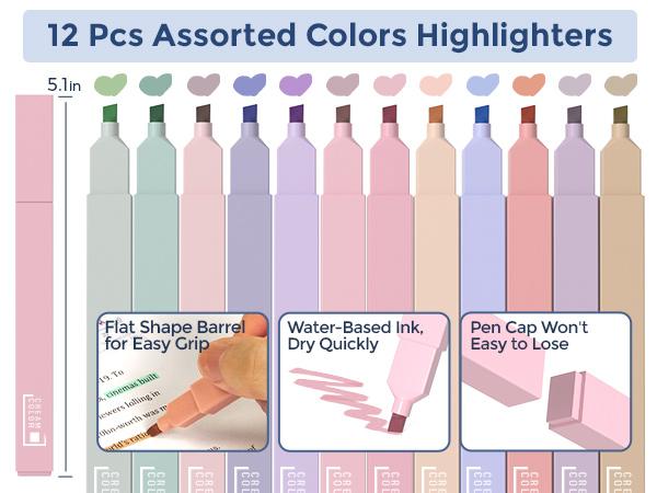 Nicpro 78 PACK Aesthetic School Supplies with Cute Pen Case, Pastel Highlighters, Ink Gel Pens, Mechanical Pencils, Ballpoint Pen for Student Stationary, ideal Christmas gifts