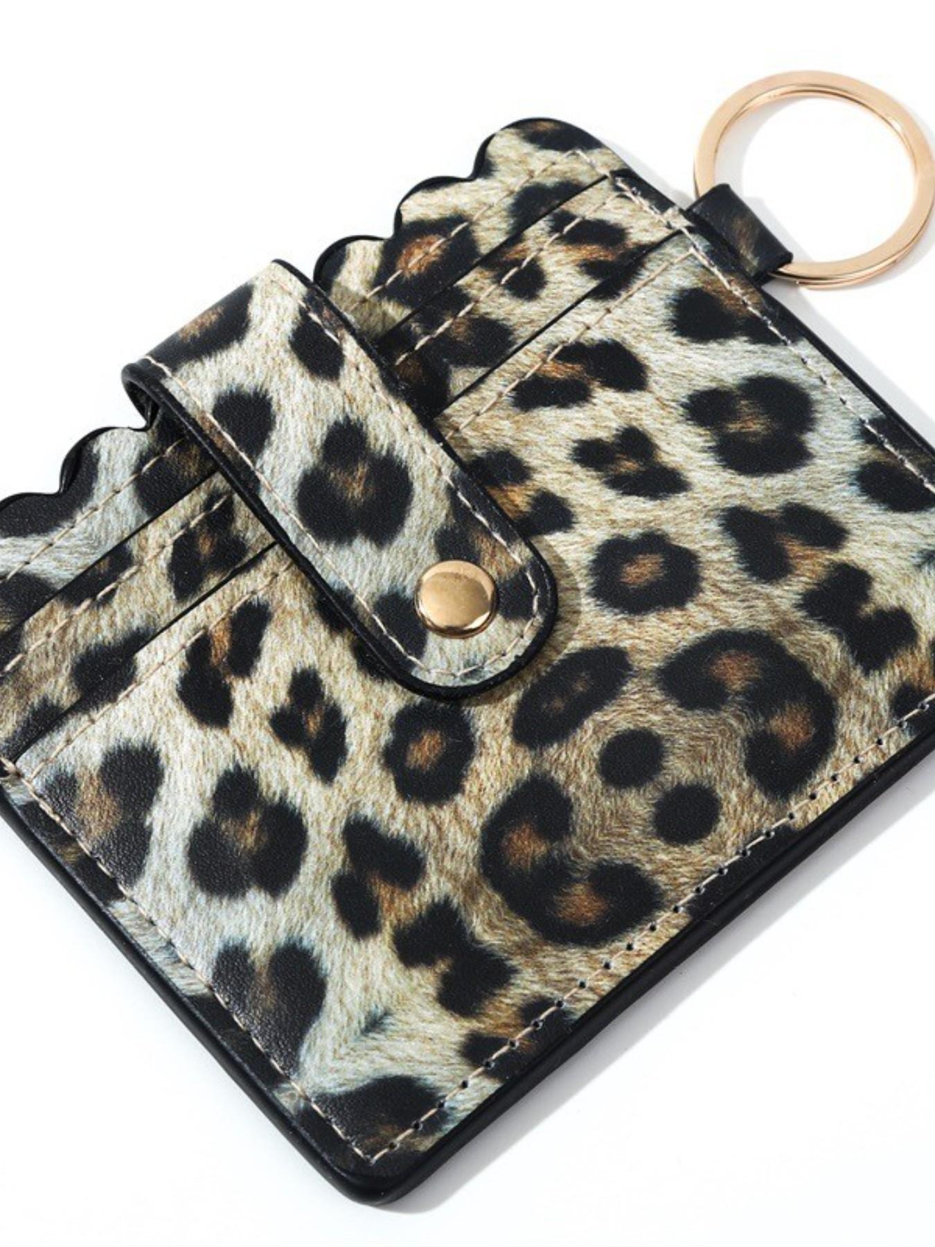 New PU Leather Keychain Wallet, Multi-Card Holder, Bank Card Clip, Student Bus ID Card Case, Coin Credit Card Key Chain