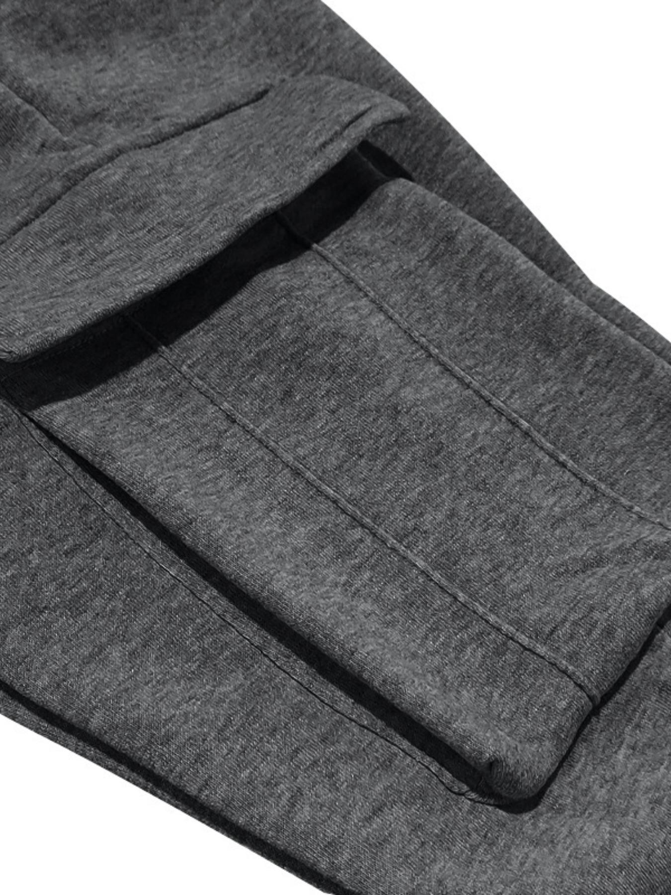 Men's Winter Heavyweight Fleece-Lined Casual Set, Loose Fit Sporty Multi-Pocket Workwear Suit, Warm & Comfortable Two-Piece Set