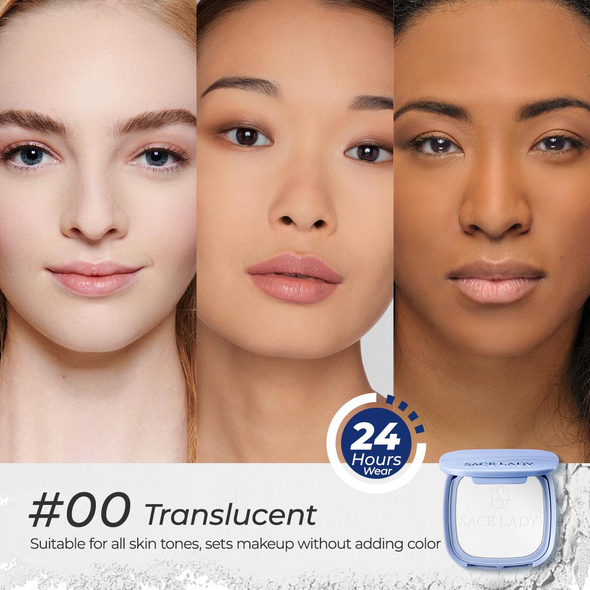 SACE LADY Oil Control Face Powder,Waterproof Setting Powder,Talc-Free Matte Face Makeup With Puff 0.35Oz