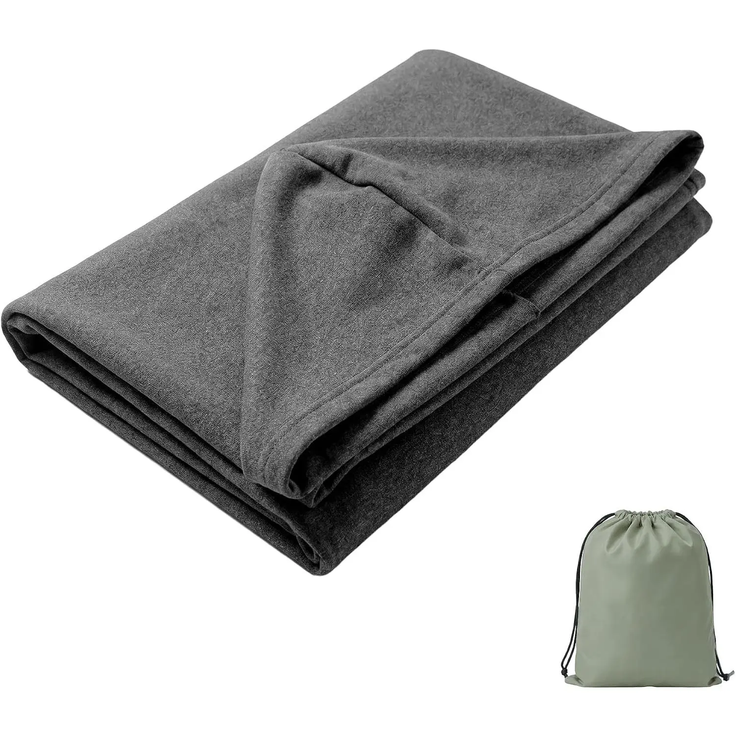 Hooded Wearable Blanket for Deeper Sleep - Comfort Sleep Sack with Side Pocket & Water-Resistant Bag, 4 Sizes (S-XL) Compression Sleeping Bag for Home Lounging Camping & Travel