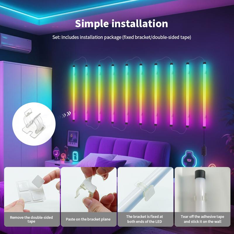 USB Smart RGB plus IC Music Sync LED Light, Seven-Color Sound-Responsive Atmosphere Lamp, Suitable for Living Rooms, Gaming Setups and Studios
