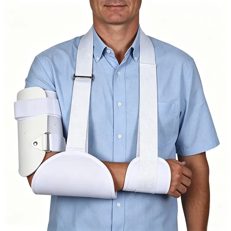 Adjustable Sarmiento-Style Plastic Upper Arm Stabilizer Brace, Humeral Shaft Support Splint with Adjustable Arm Sling for Humeral Injuries