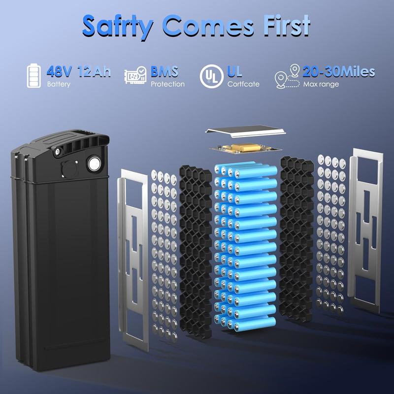 Upgraded Folding Electric Bike, 750Wh configuration, 14-inch tires ebikes, 22+ MPH speed, 30+ Mile range, can carry 2 people, Supports Up to 400 lbs, commuter Electric bicycle