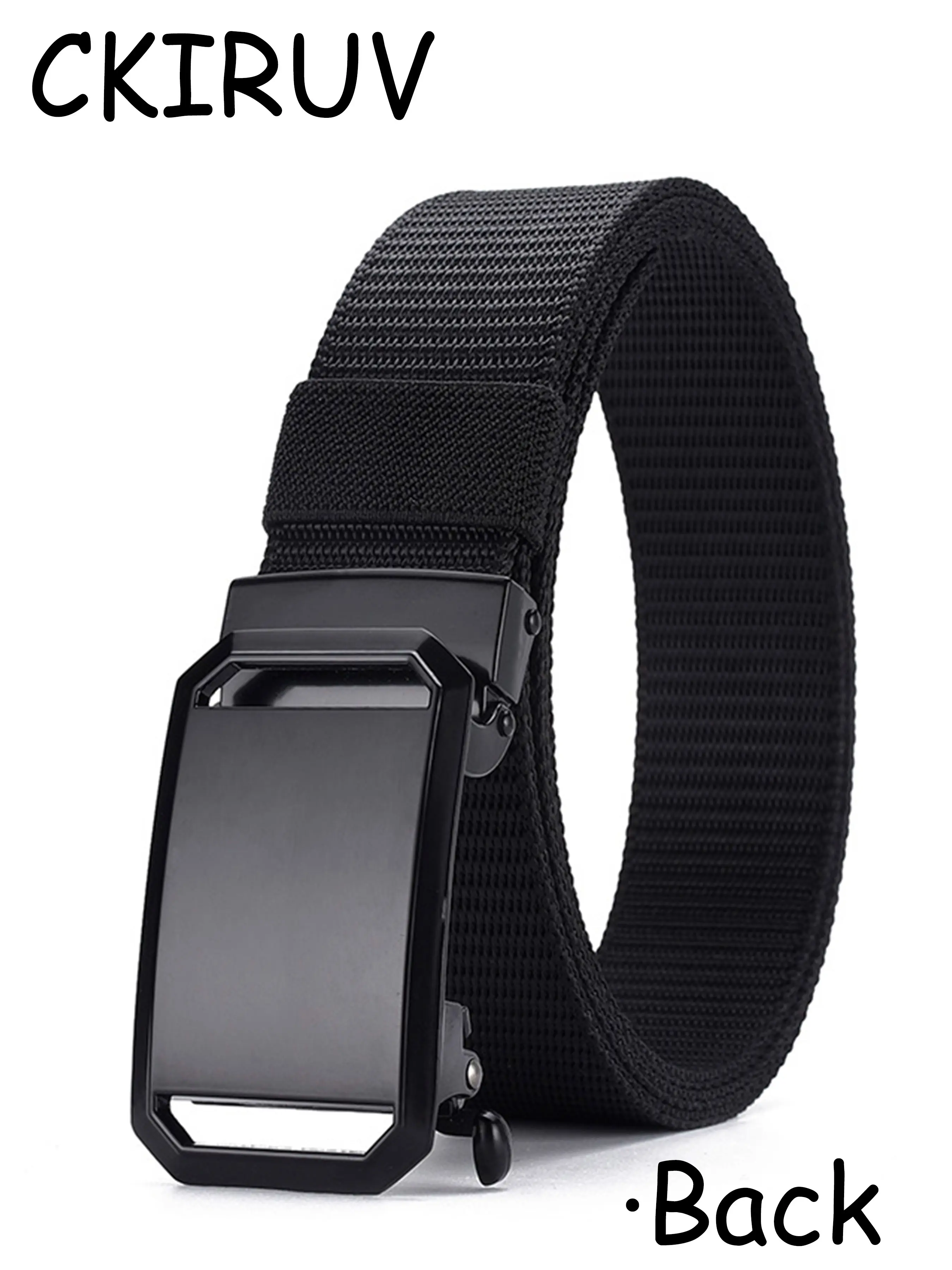 Men's Adjustable Waist Canvas Belt, Sturdy Ratchet Belt, New Automatic Buckle Tactical Workwear, Casual Outdoor Military Training Pants, Multi-Scene Use, Belt With Buckle, Adjustable Belts
