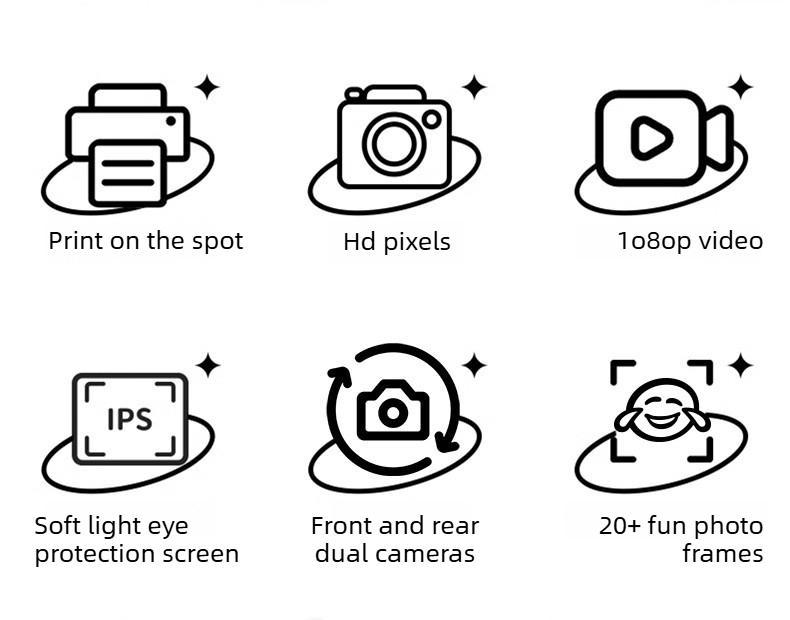 Kids Instant Print Digital Camera, Shoot & Print Instant Color Photos, Cute Photography Toy Perfect Birthday Gift for Little Girls#