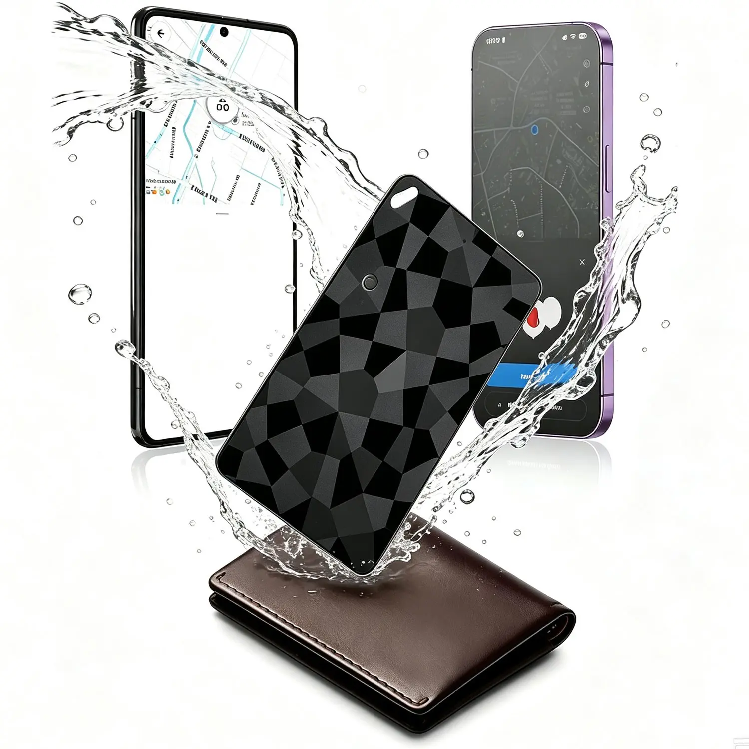 Wallet Tracker Card Air Tag, Bluetooth-compatible Smart Wallet Finder, Ultra-Thin 0.08 Inch, IP68 Waterproof, Supports Android & iOS, Smart Tracking, Luggage Tags, Passport, Wallet Locator, Wallet Tracker Airtag