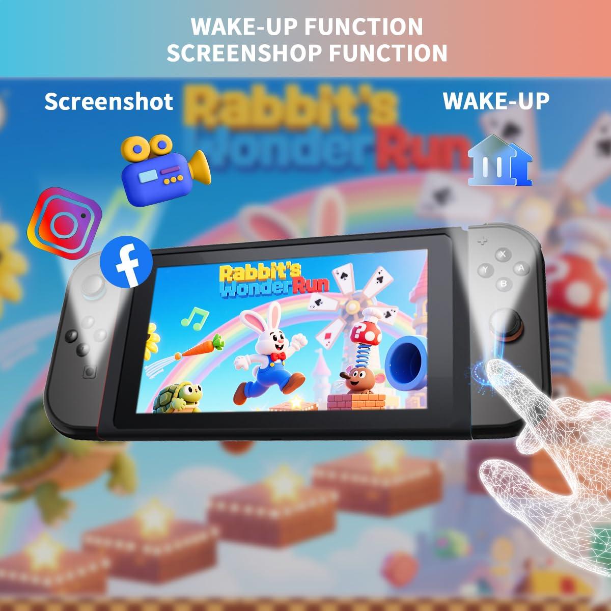 Switch Game Controller Handle, Wireless L/r Controllers for Switch/lite/oled, Dual Vibration Cool Replacement, Wake-Up Switch Accessory, Handheld Controller