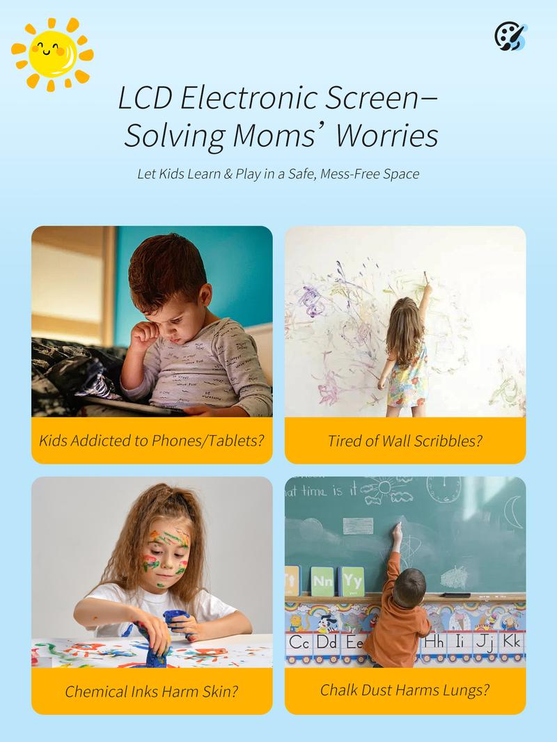 Cartoon Multi-Purpose Erase Board, Math Calculation Practice, LCD Writing Tablet, Kids Travel Game Activity, Reusable Dust-Free Inkless One-Click Erase