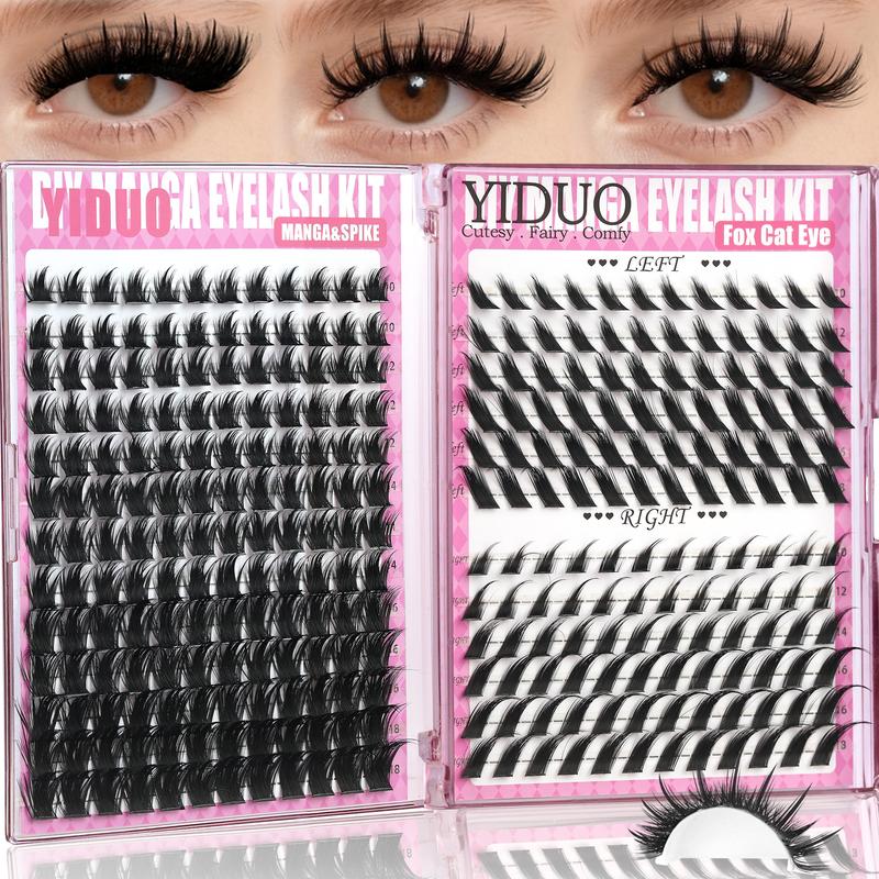 4-6 Styles Bottom/Spiky 40D-300D Volume Lash Clusters, Diy Individual Lashes, Fluffy 5-20mm D-Curl Eyelash Extensions for DIY at Home, Soft Comfortable and Easy to Apply for Natural Daily Makeup Look