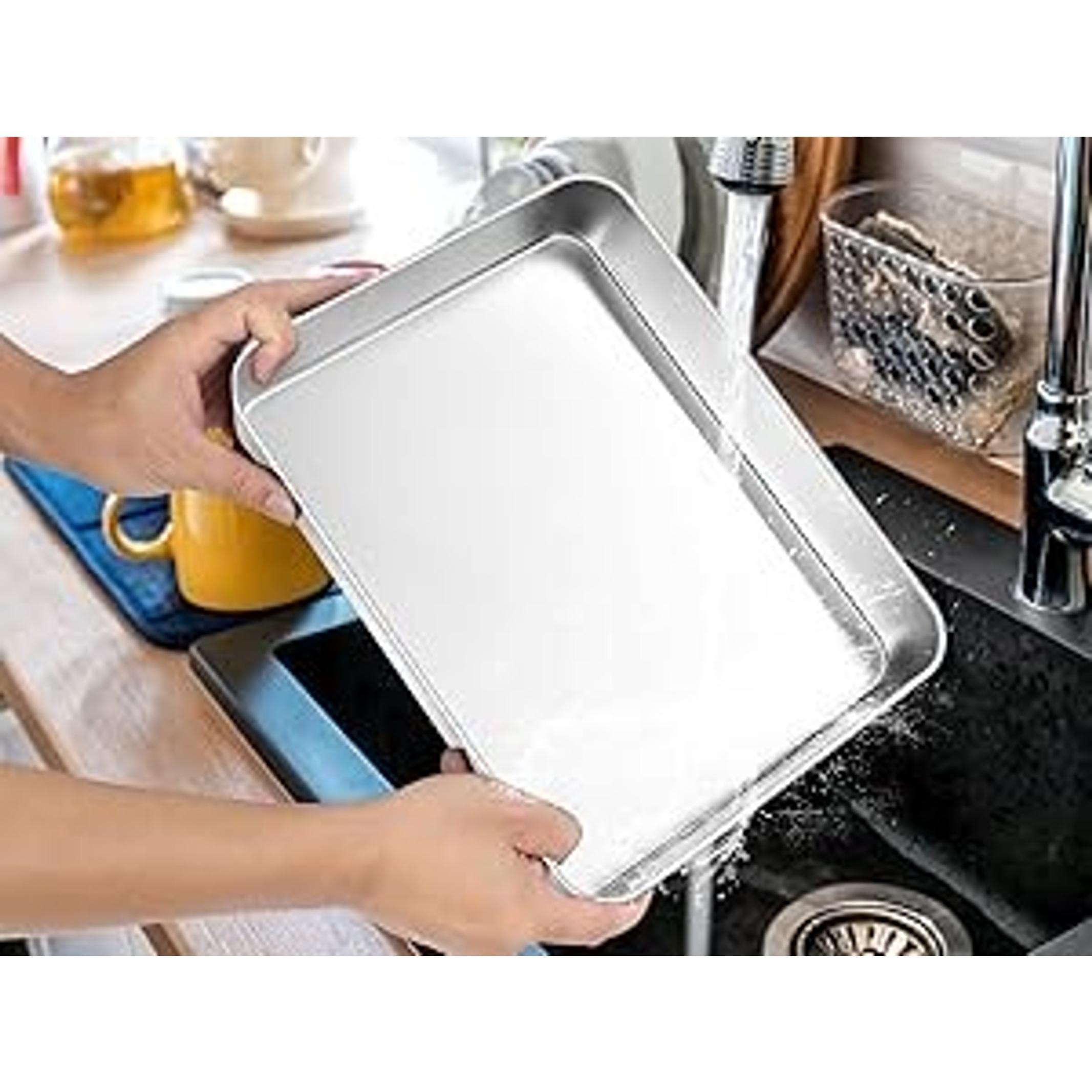 Rectangle Cake Pan Set of 2, 9 X 12 X 2 Inch Stainless Steel Baking Pan for Oven, Lasagna Brownies Casseroles Cakes Bakeware, Dishwasher Safe