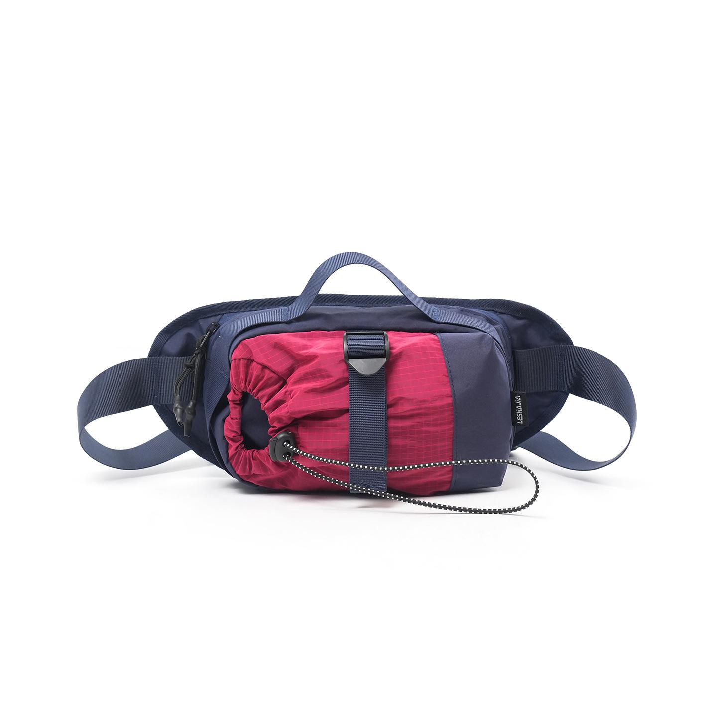 Unisex Lightweight Durable Colorblock Outdoor Sling Bag - Adjustable Strap, Water Bottle Slot, Crossbody Chest Pack for Camping, Hiking