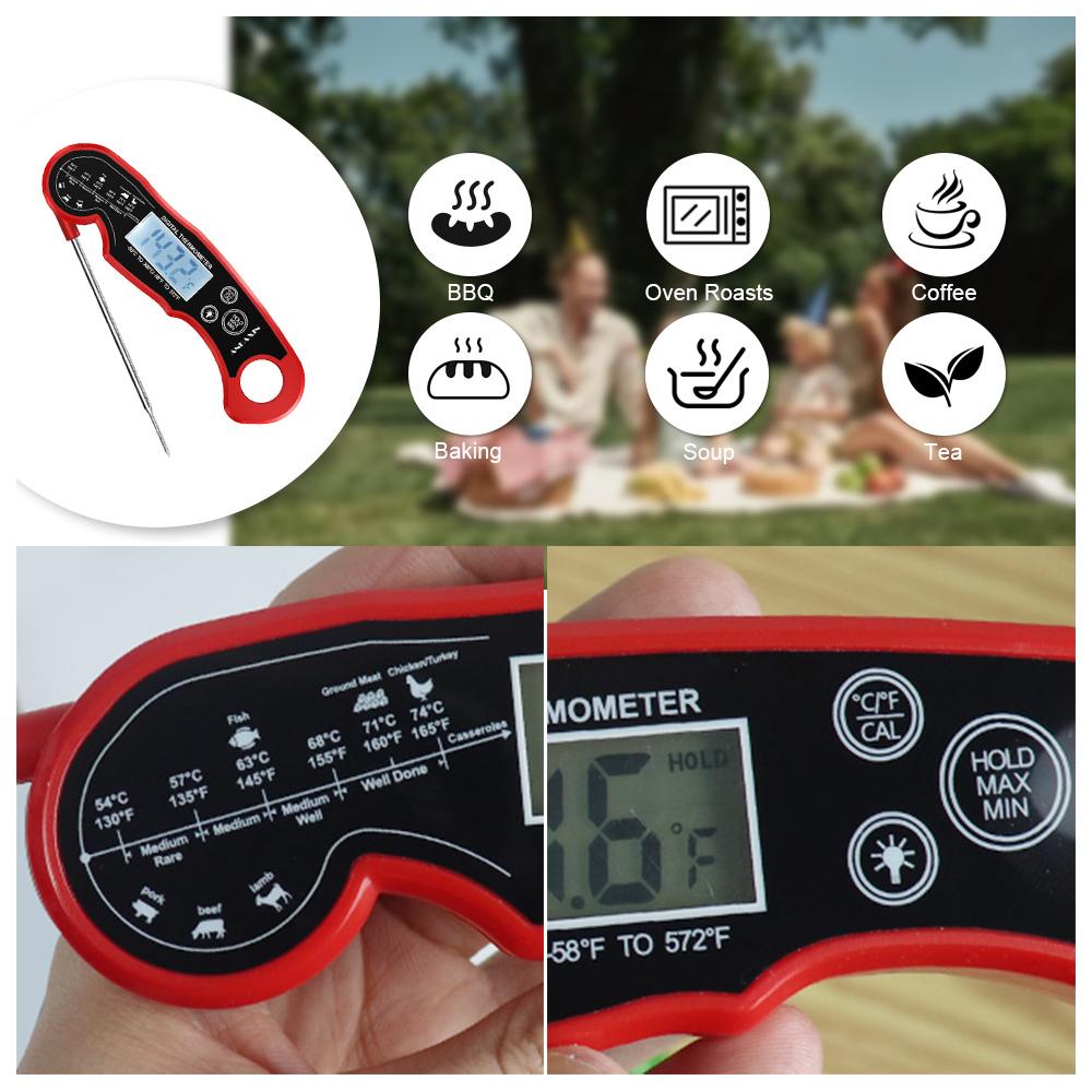 [Grills Gadget]Outdoor BBQ Meat Thermometer-Digital 3s Instant Read with Ambidextrous Backlight and Motion Sensing for Cooking Grill Smoker Oil Fry Candy,Labor Day Special Accessories Gifts Kitchen Utensils Water Proof Stainless Steel Food