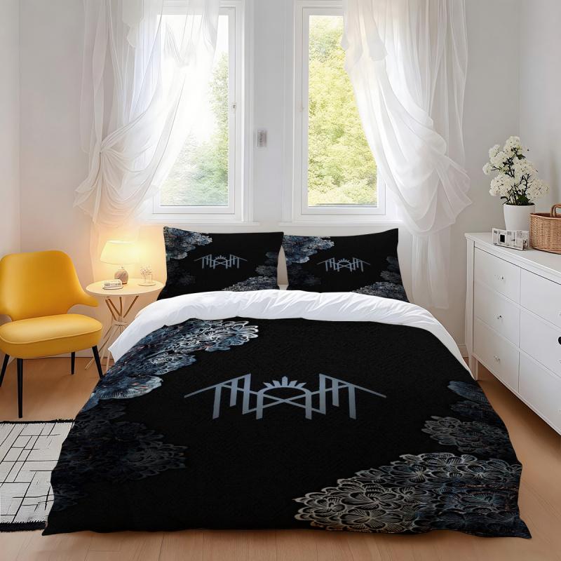 3Pcs Sleep Token unique logo Themed Patterned Breathable 100 Polyester Bedding Set, Elegant Design, Thoughtful Christmas Gift, Suits Bedroom, Guest Room & Dorm, 1 Duvet Cover 2 Pillowcases (No Insert)