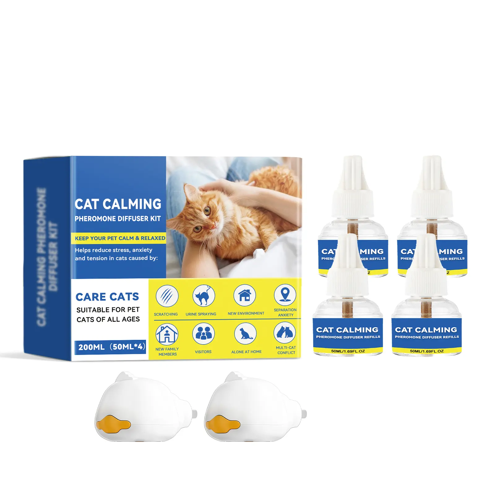 TherapetMD Cat Calming Diffuser Refill Kit (2-Pack, 60-Day Supply) – Cat Pheromone Refill for Stress, Pee Spraying, Fighting, Aggression, Meowing & Scratching – Use with TheraPet MD Diffuser