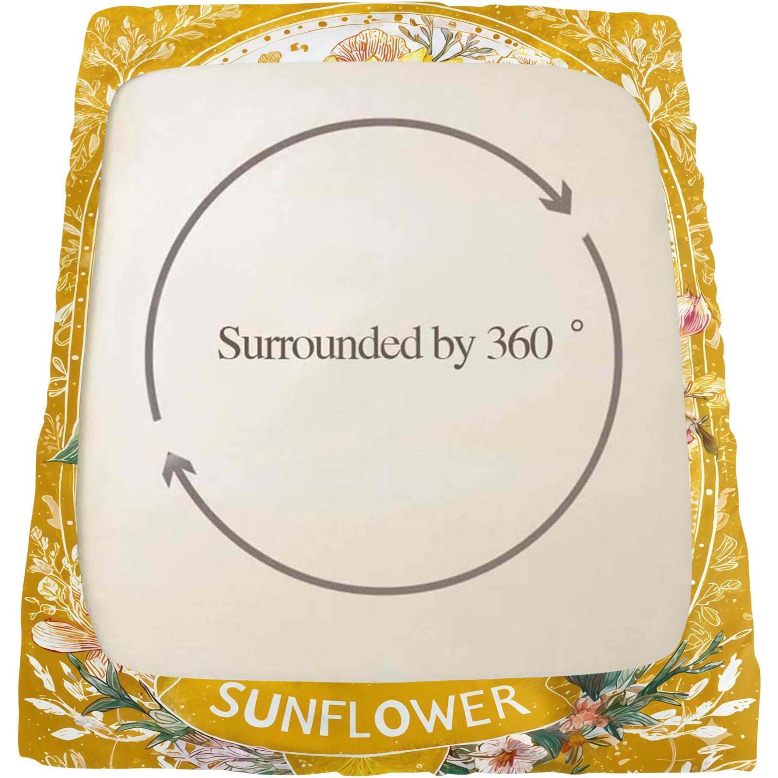 3-Piece Sunflower Patterned Bed Sheet Set, Soft And Durable Bedding Set, Including 1 Bed Sheet And 2 Pillowcases, Suitable For Children And Adults For Daily Holiday Birthday Gifts, Bedroom Decorations