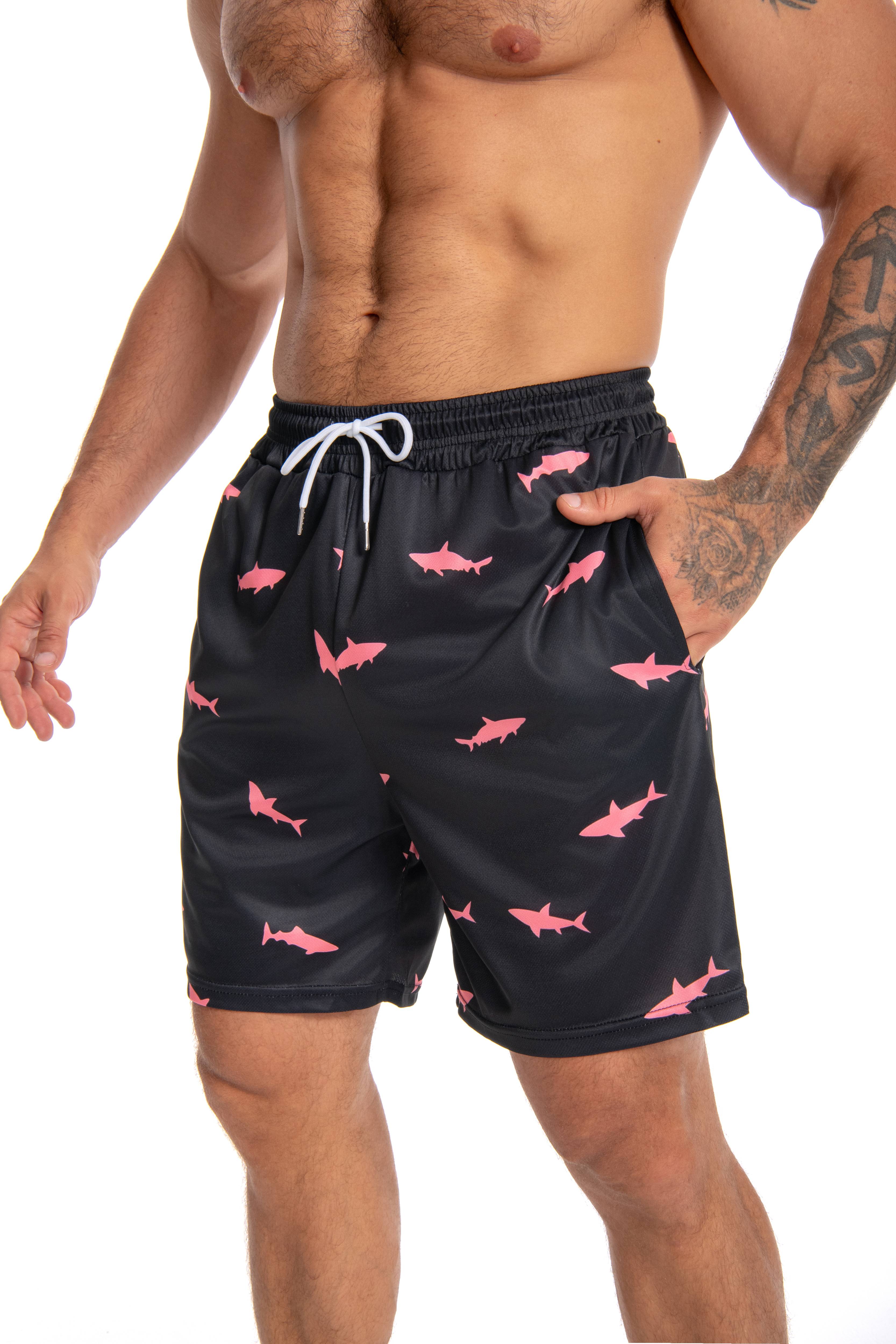 JUNBAOSS Mens Swim Trunks with Compression Stretch Beach Shorts Quick Dry with Pockets No-Chafing Board Shorts, Breathable Fit Hawaii Beach Shorts Swimwear Bathing Suits