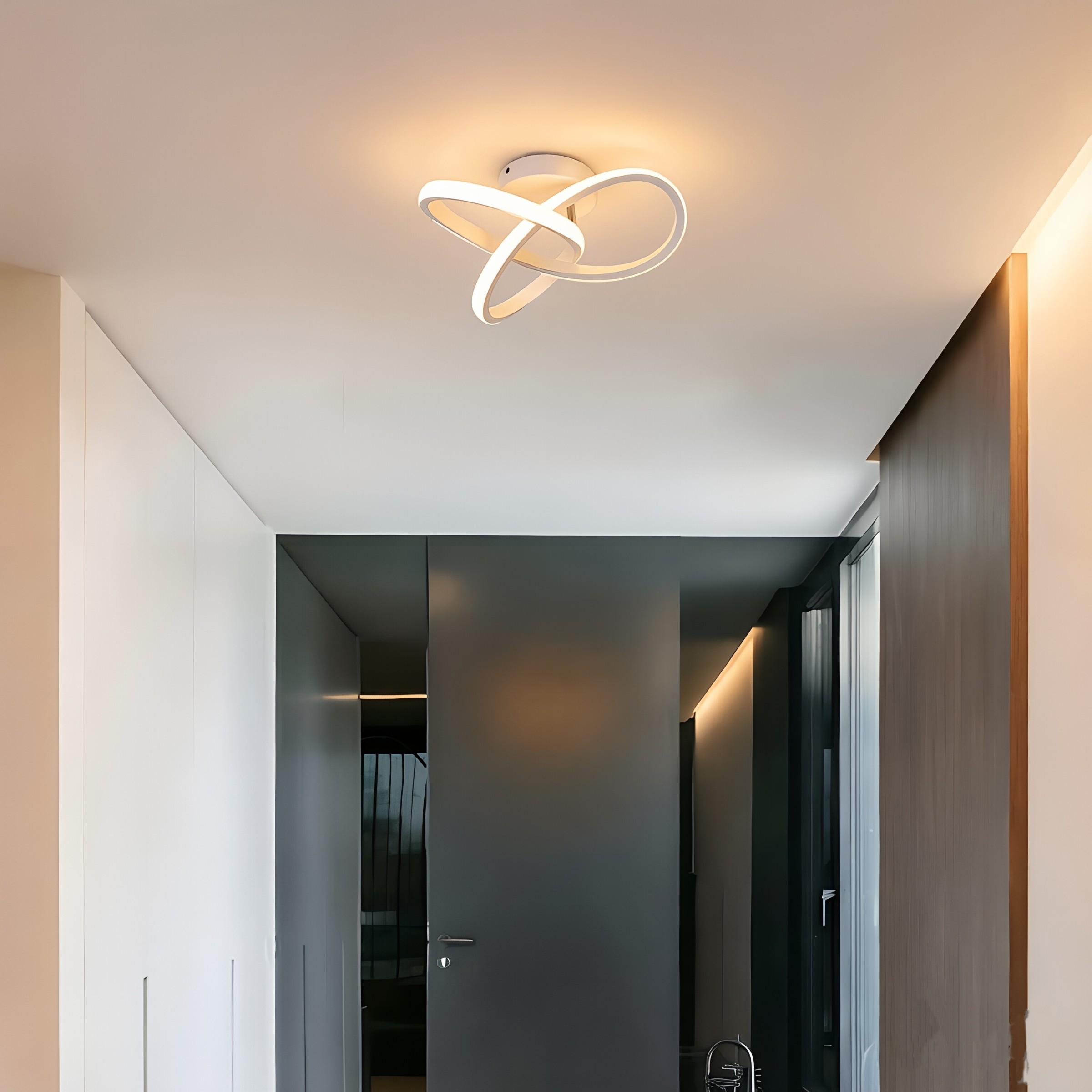 LED Ceiling Light, White-Black-Gold / Warm Light Ceiling Light - Hardwired Drilled Installation, Suitable for Bedroom, Hallway, Entryway, Study, Minimalist Indoor Home Lighting Ceiling Light