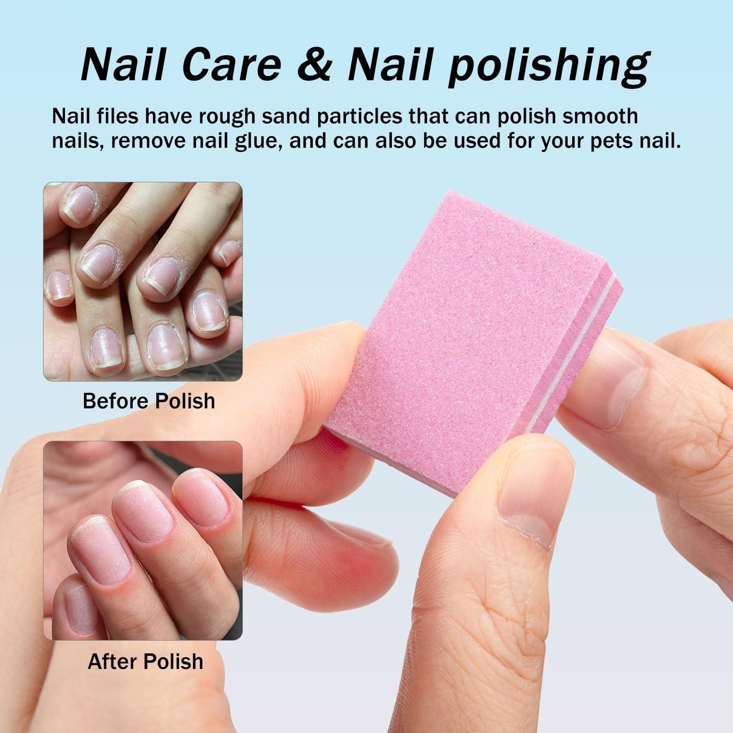 10/25/50pcs lot Double-sided Mini Nail File Blocks Colorful Sponge Nail Polish Sanding Buffer Strips Polishing Manicure Tools