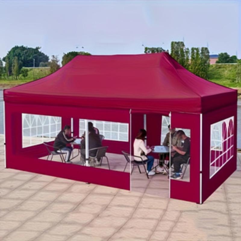 Large /blue Outdoor Tent, Durable Oxford Fabric, Foldable with Transparent Window, Multi-Functional Party Tent, Camping Gear, Folding Canopy