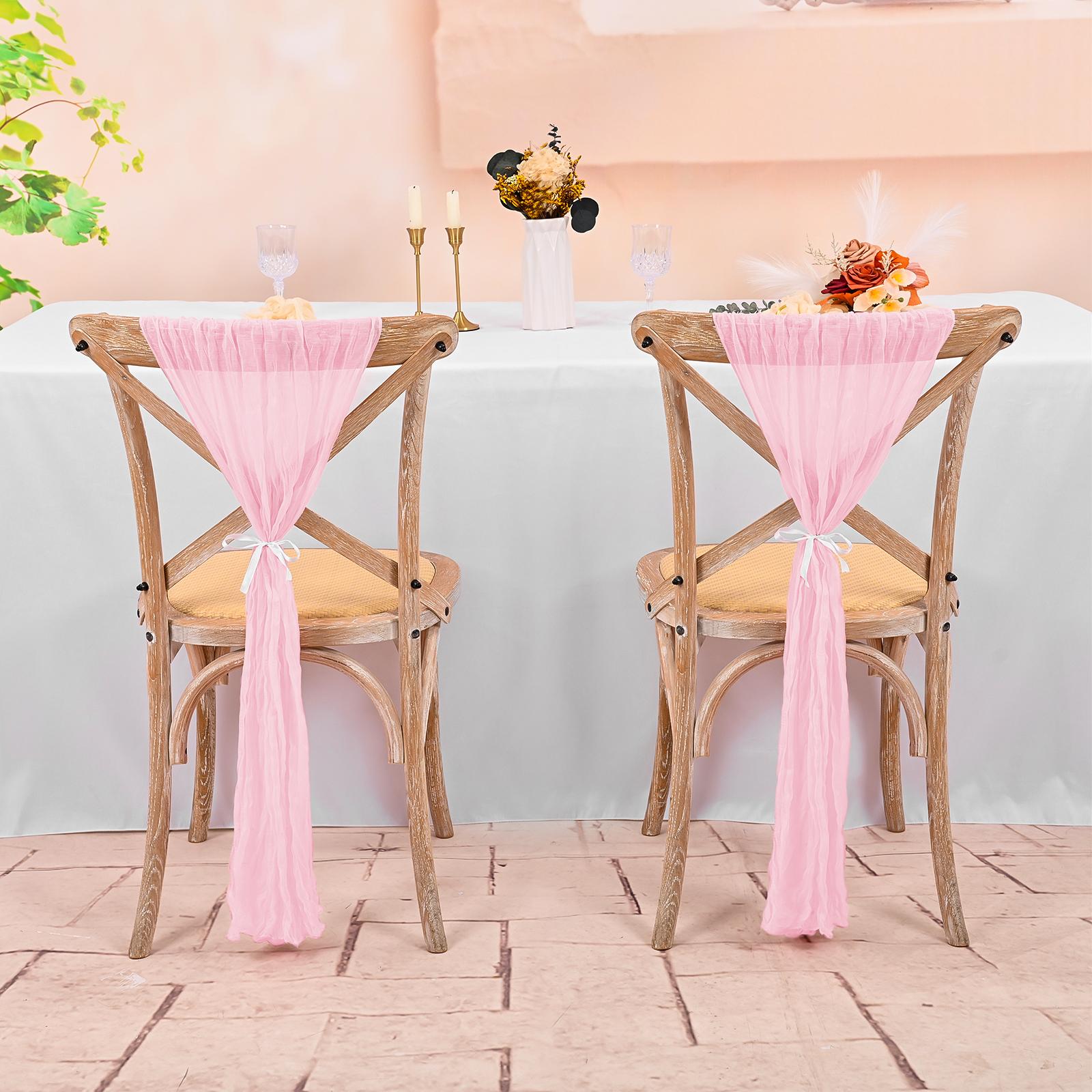 50/60PC 16x70inch Chair Sashes Cheesecloth Sashes Rustic Chair Decorative Bows Designed ChairCover for Wedding Banquet Party Aisle Home Kitchen Decoration 50/60PC 16x70inch Chair Sashes Cheesecloth Sashes Rustic Chair Decorative Bows Designed ChairCover for Wedding Banquet Party Aisle Home Kitchen Decoration
