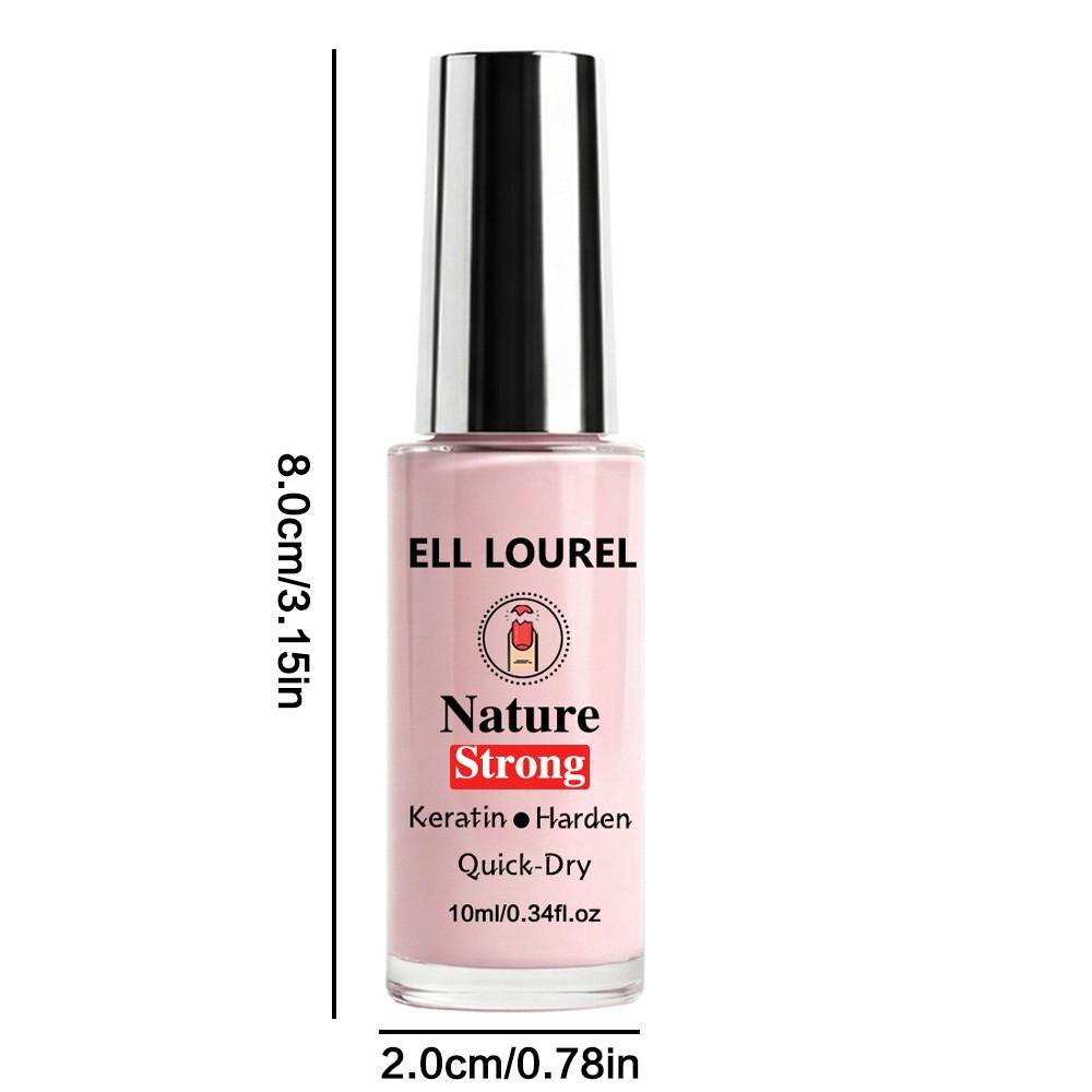 ELL LOUREL Nature Strong Keratin Harden Nail Strengthener, Quick-Dry Natural Pink Nail Hardener, Nourishing Keratin Nail Care for Weak, Thin Nails, Salon Quality DIY Manicure, Perfect Holiday Gift, 10ml/0.34fl.oz