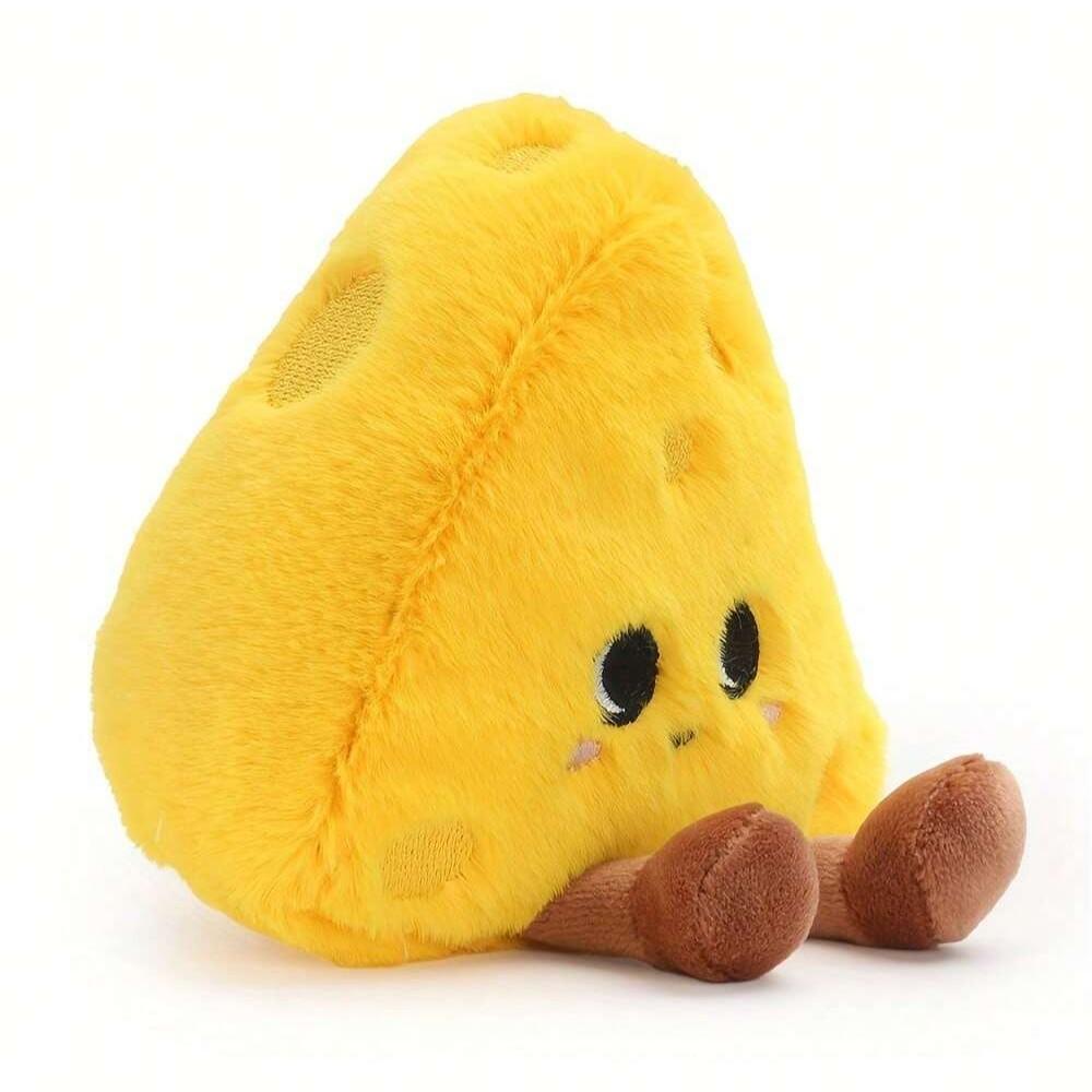 Cute Mini Croissant Cheese Plush Toy, Soft Fluffy Food Shape Doll, Adorable Cartoon Bread Cheese Stuffed Animal, Kids Birthday Gift, Home Decor