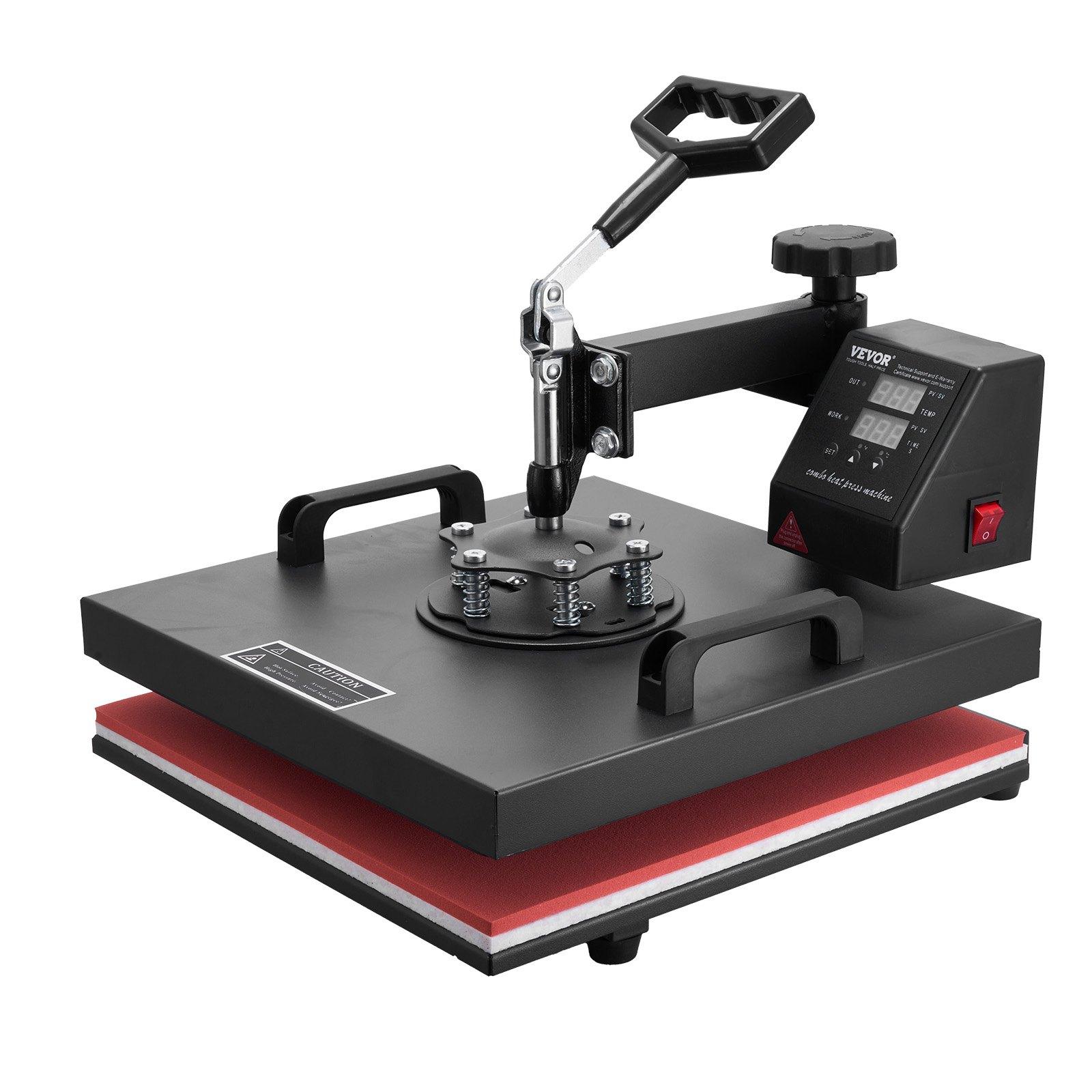 VEVOR 8 in 1 Heat Press Machine 15x15 Inch T-Shirt Pressing Machine 360° Swing Away Professional Sublimation Heat Press for Sublimation, Vinyl, Heat Transfer Projects VEVOR 8 in 1 Heat Press Machine 15x15 Inch T-Shirt Pressing Machine 360° Swing Away Professional Sublimation Heat Press for Sublimation, Vinyl, Heat Transfer Projects