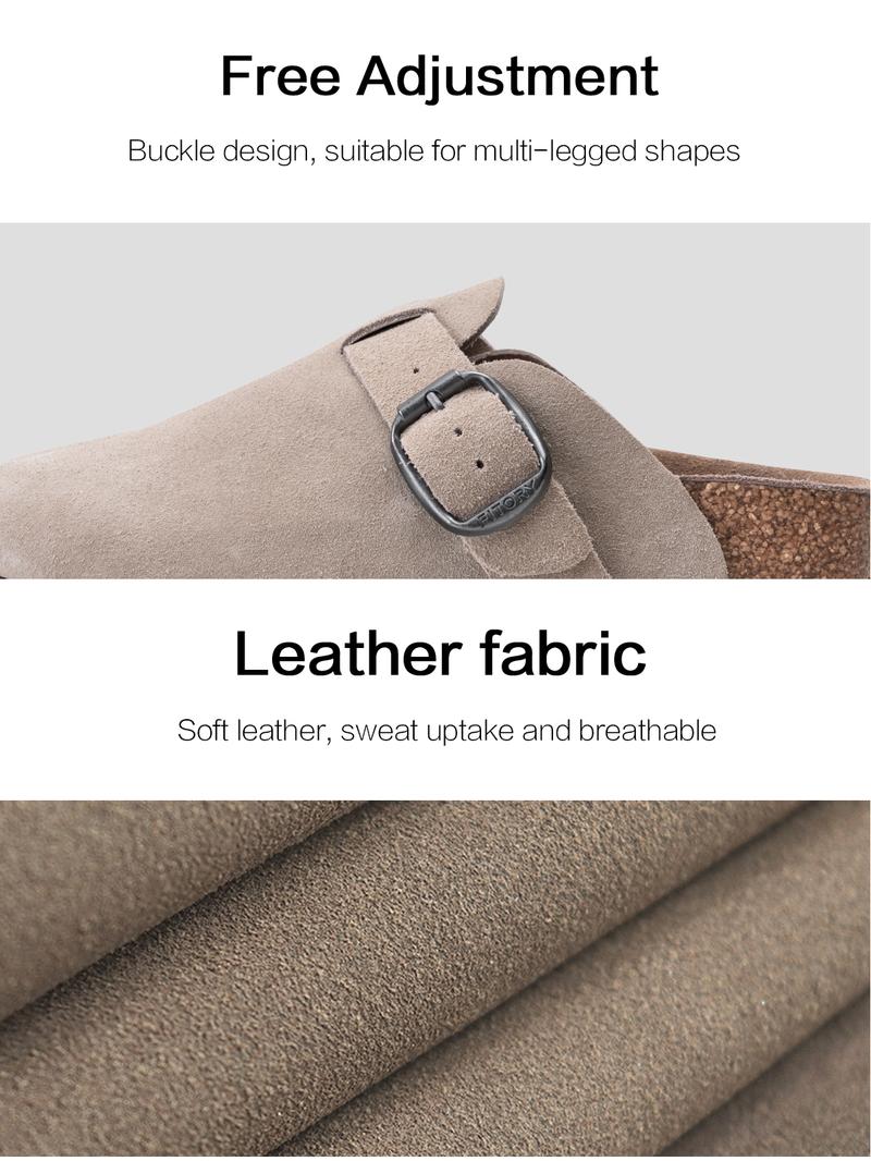 FITORY Breathe I | Men’s Clogs Men’s Potato Shoes Fashion Suede Leather Shoes with Adjustable Straps with Arch Support