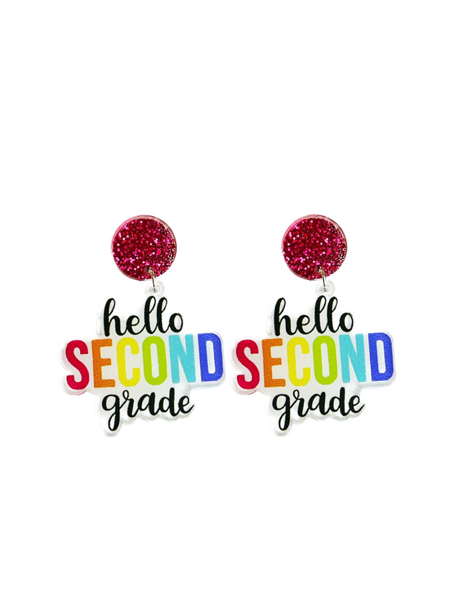 European and American Style Teacher Drop Earrings, Colorful Simple Text Sparkling Student Ear Rings, All Seasons Preppy Fashion Jewelry
