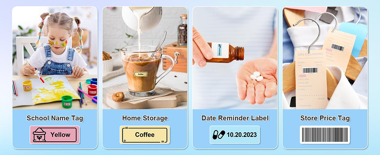 Genuine P31S and P21 Printer Label Maker Tape, Adapted Label Print Paper, 14x40mm(0.59"x1.57"),180 Tapes/Roll