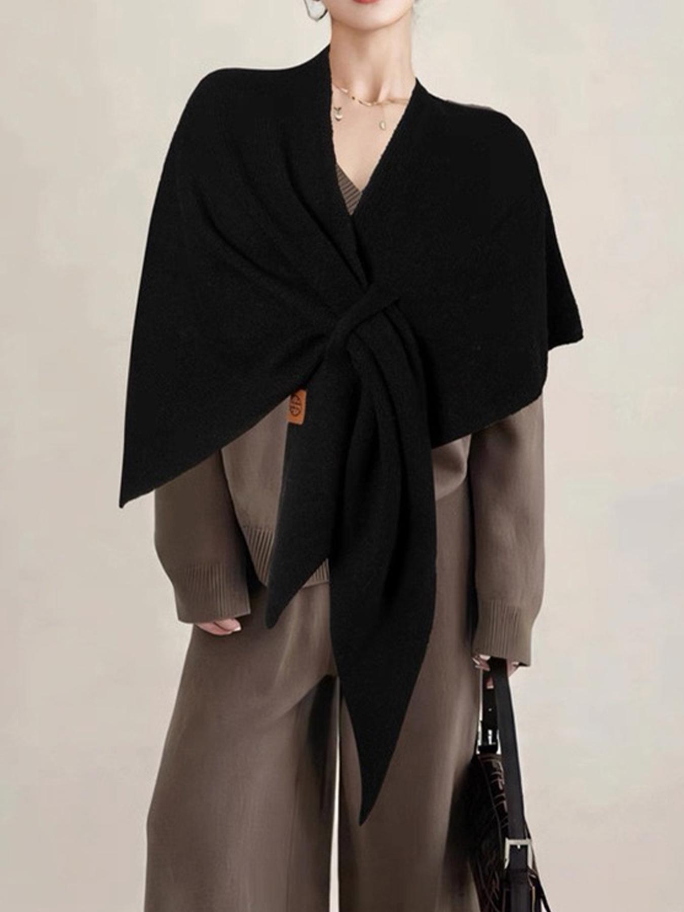 Women's Trendy Solid Knitted Shawl, Casual Soft Comfortable Scarf for Daily Wear, Fashion Accessories for Women & Girls Women's Trendy Solid Knitted Shawl, Casual Soft Comfortable Scarf for Daily Wear, Fashion Accessories for Women & Girls