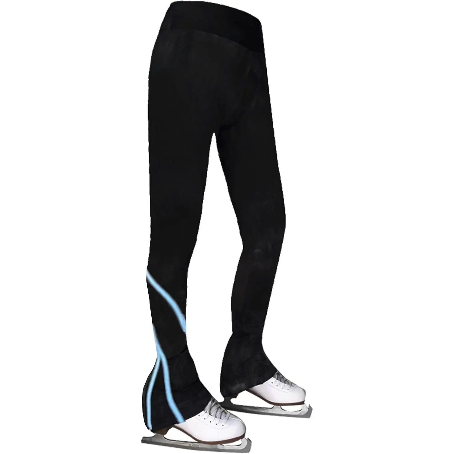 Ice Skating Pants Girls Women's Figure Skating Trousers Black Spin Fleece Breathable Skating Leggings Children