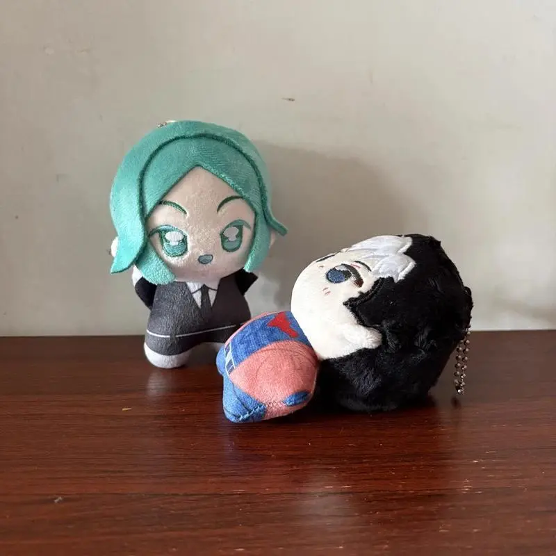 10cm Anime Game Character Phosphophyllite Plush Toy Cartoon Keys Chain Pendant Decor Super Cute Green Hair Keychain Plushie Doll