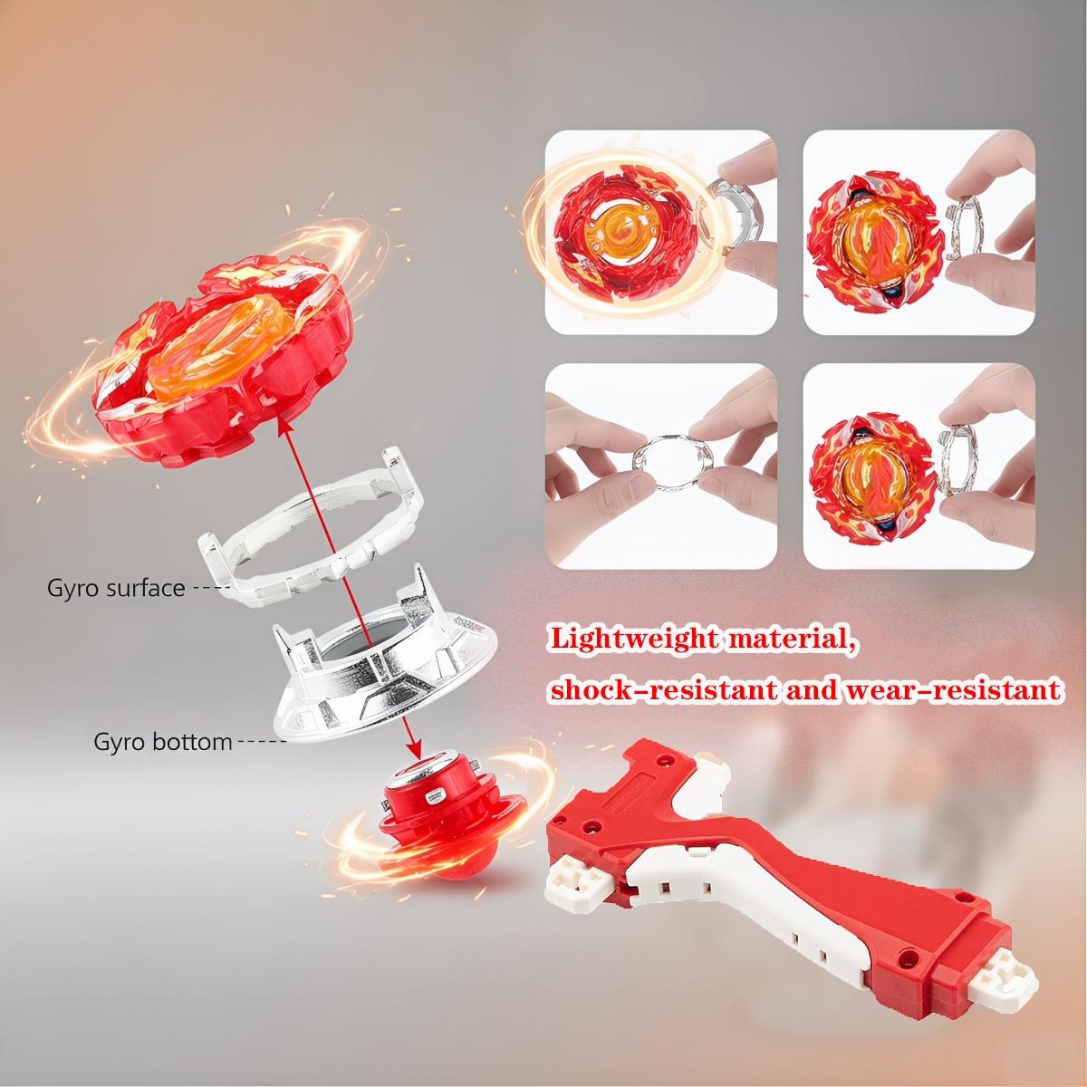 Upgraded Alloy Explosive Combat Gyro Toy Set, Includes Gyro Launcher Grip, Fusion Design Gift for Game Enthusiasts, Collectible Toys