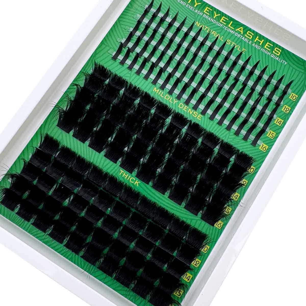 300D 200D 160D 120D 100D 80D 60D Lash Clusters, 290pcs/285pcs/255pcs/235pcs/190pcs, D Curl Natural Look, Individual Lashes Extension