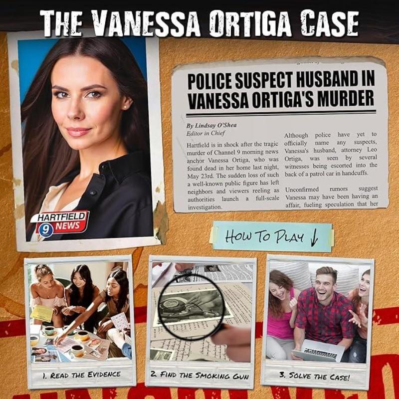 Vanessa Ortiz Case Detective Game Mystery Archive, Cold Case Detective Suspense Game, Suitable for Ages 14+, Friends Party Halloween Christmas