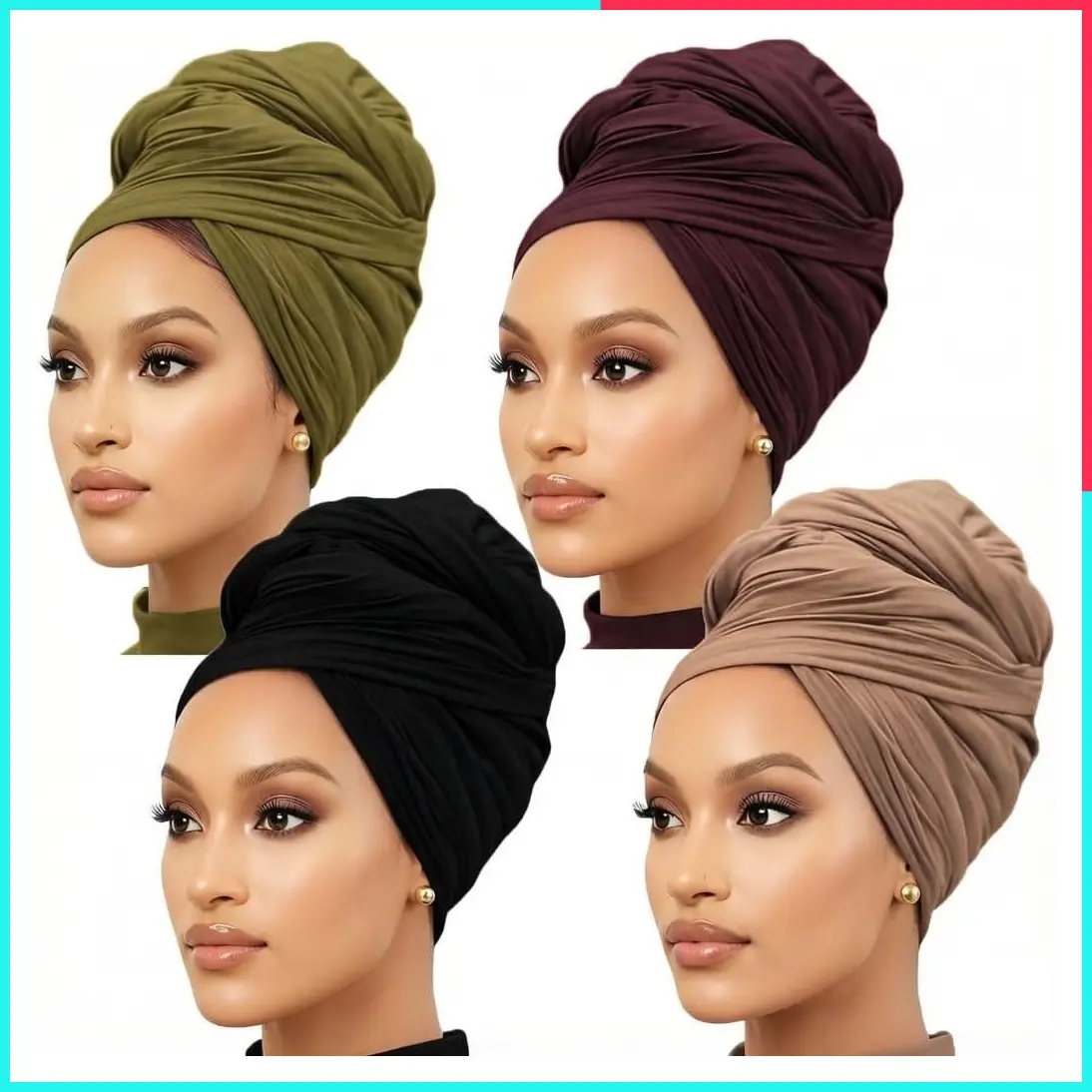Long Soft Jersey Head Wraps for Black Women 71"x32" - Breathable Hijab Turban Hair Wrap for Natural Hair, Braids, Locs & Dreadlocks, Full Coverage Headscarf for Daily Wear, Travel & Gifting