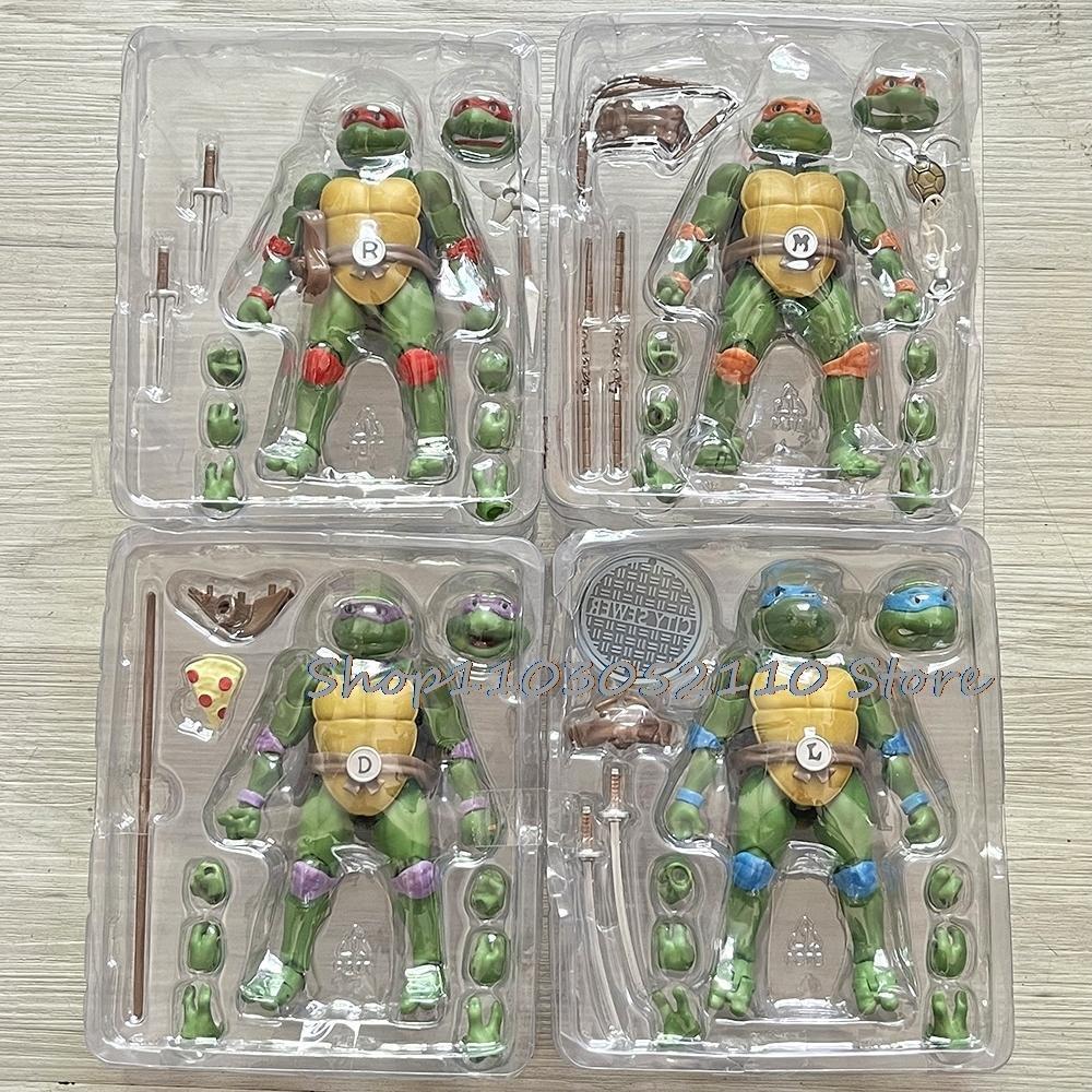SHF Ninja Turtle Figure Neca 1990 Film Version Turtles Action Figure Raphael Leonardo Michelangelo Donatello Model  Gifts