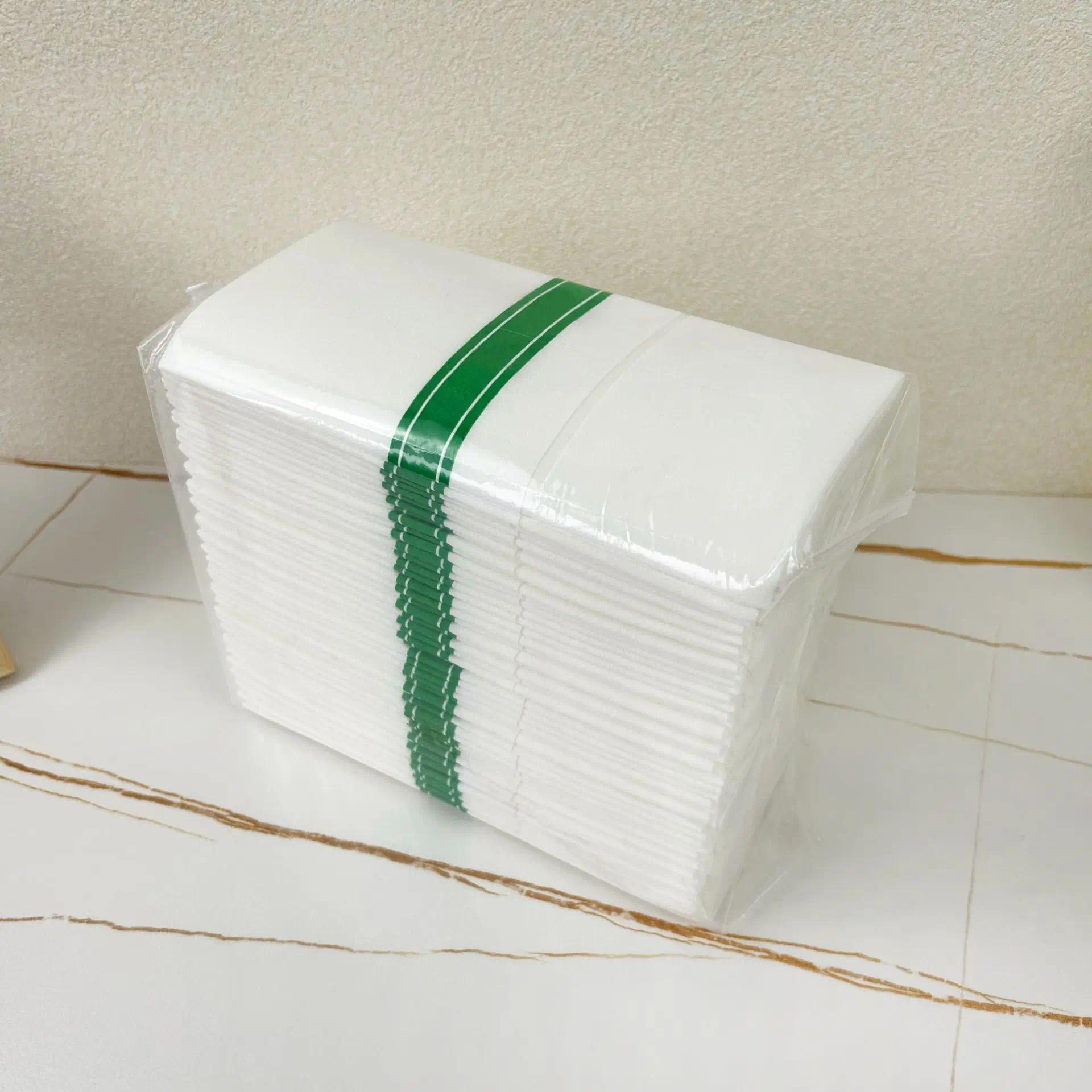 50PCS Gold Line Linen Feel Napkins with Built-in Flatware Pocket, Disposable Guest Pre-folded Paper Towels For Wedding Party