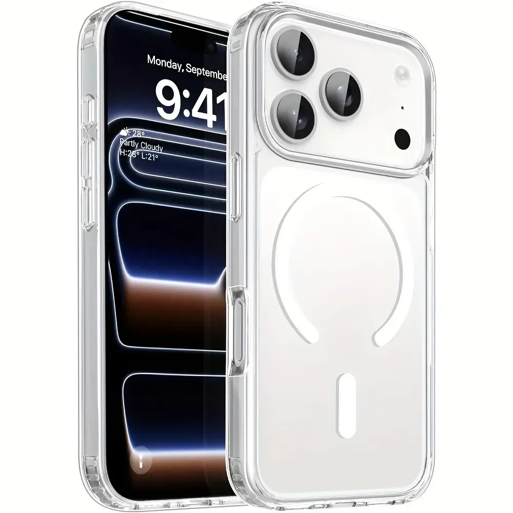Transparent Magnetic Acrylic Phone Case Clear Protective Cover for iPhone 11-18 Pro/Pro Max - Slim Shockproof Scratch-Resistant Yellowing-Resistant, Wireless Charging Compatible, Durable Everyday Protection
