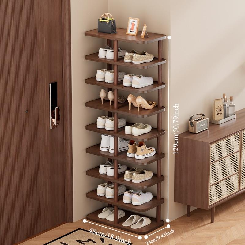 Multi-Layer Shoe Rack for Small Spaces, Easy Assembly Storage Organizer, Fits Narrow Areas Like Hallways & Bedrooms, Holds Up to Two Pairs Per Shelf