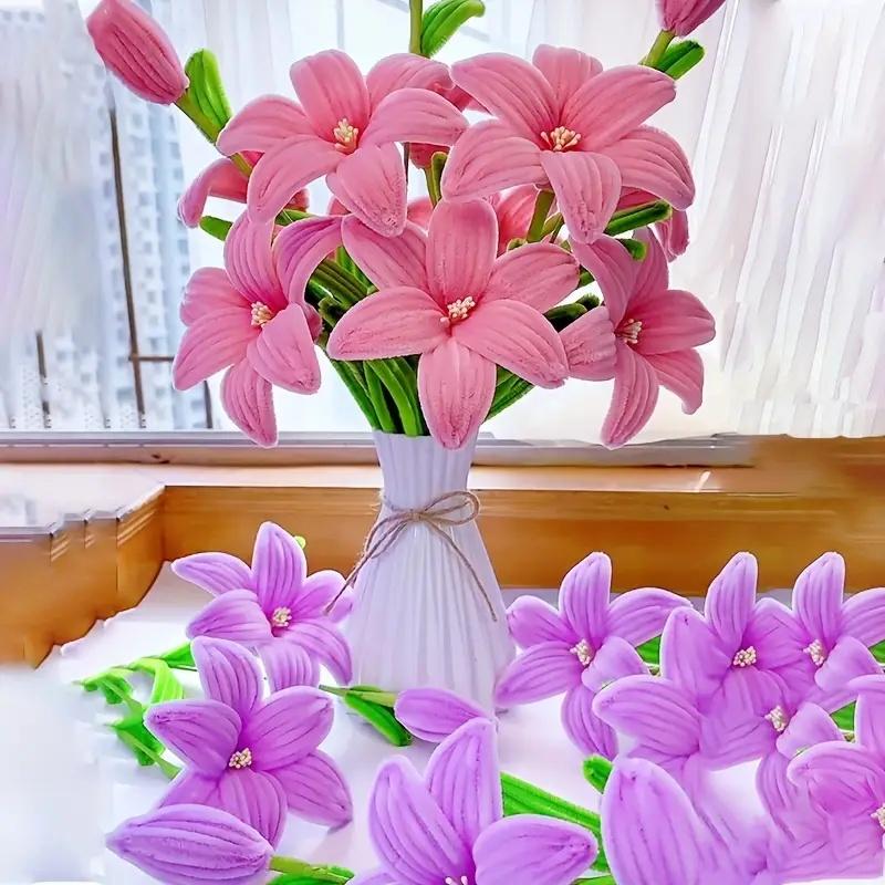 410-Piece Multi-Color Lilly Twisting Pipe Cleaner Craft Kit for DIY Projects, Perfect for Mother's Day, Graduation, Christmas Gifts, and Floral Decoration