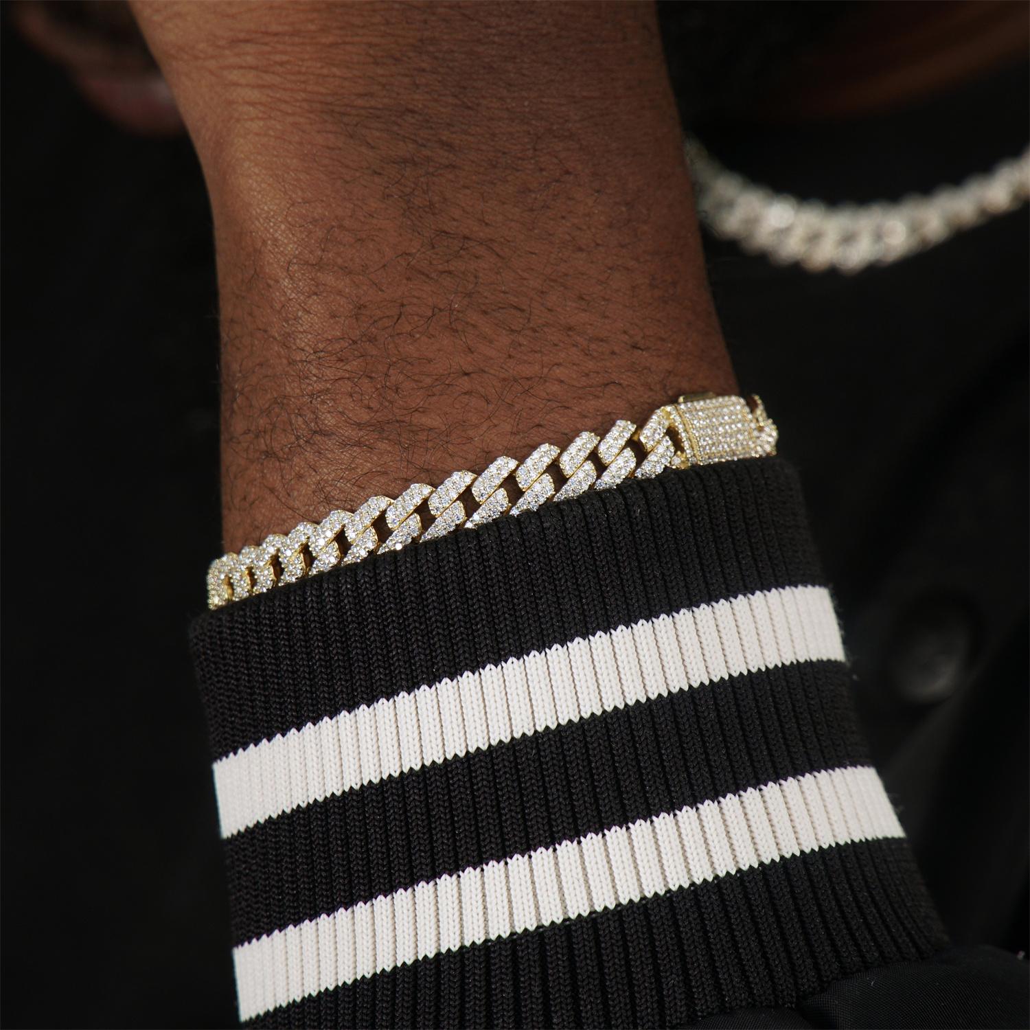 Delzzad (MSG.03) 14K Gold-Plated 8.5MM Iced Out Cuban Link Bracelet Necklace VVS D Color Synthetic Moissanite S925 Unisex Bling Hip Hop Cuban Chain Perfect for Any Occasion & Everyday Wear Birthday Anniversary Christmas Gifts Delzzad (MSG.03) 14K Gold-Plated 8.5MM Iced Out Cuban Link Bracelet Necklace VVS D Color Synthetic Moissanite S925 Unisex Bling Hip Hop Cuban Chain Perfect for Any Occasion & Everyday Wear Birthday Anniversary Christmas Gifts