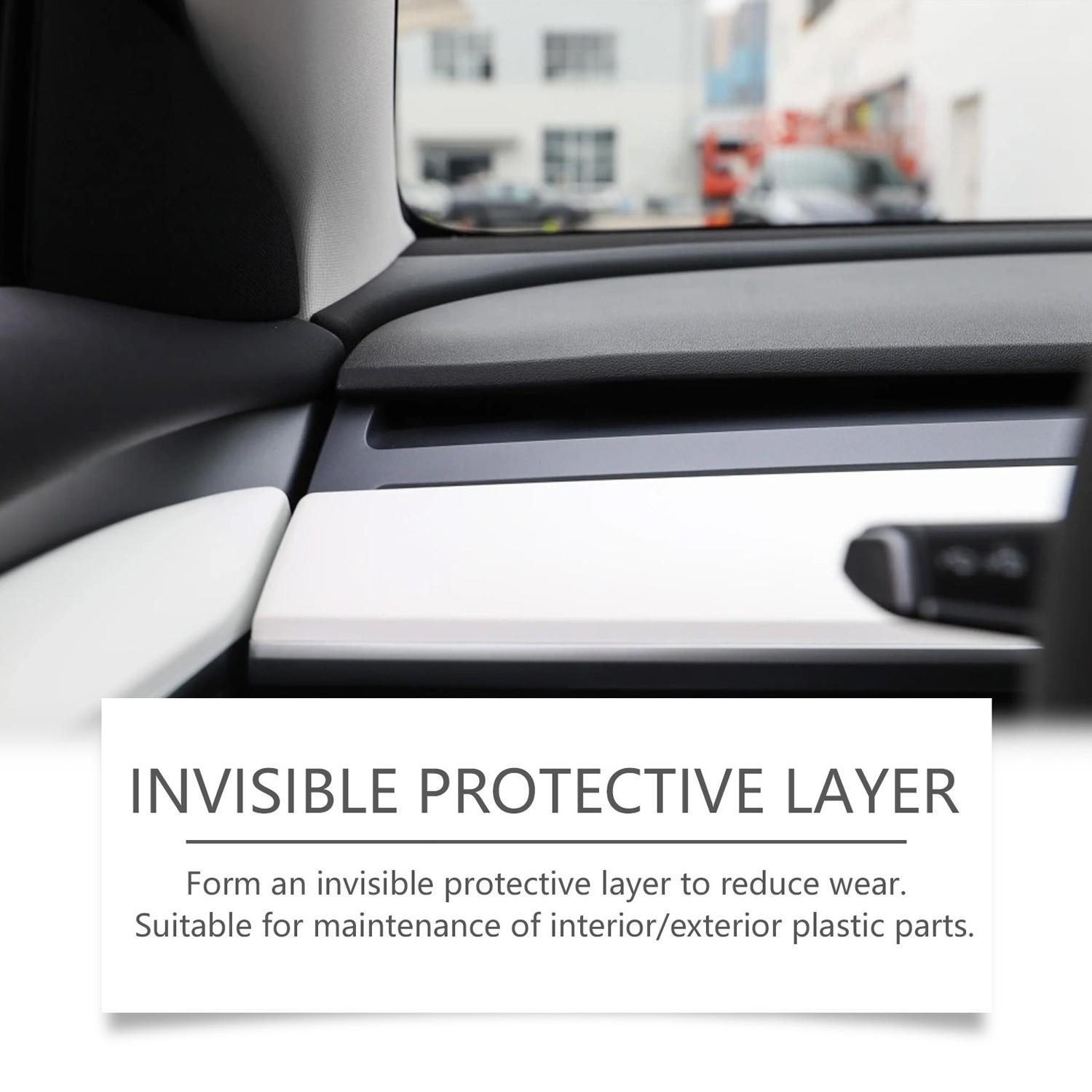 200ML Car Plastic Renewal Agent, Restores Exterior Plastic, Tire Rubber, Interior Dashboard, Door Panels, Leather Seats, Suitable for Most Cars