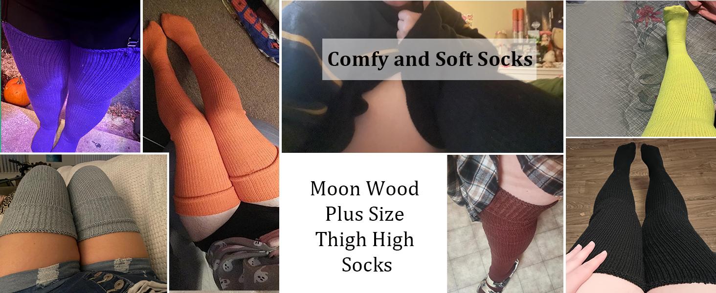 Plus Size Womens Thigh High Socks for Thick Thighs- Extra Long & Thick Over the Knee Stockings- Leg Warmer Boot Socks thigh socks