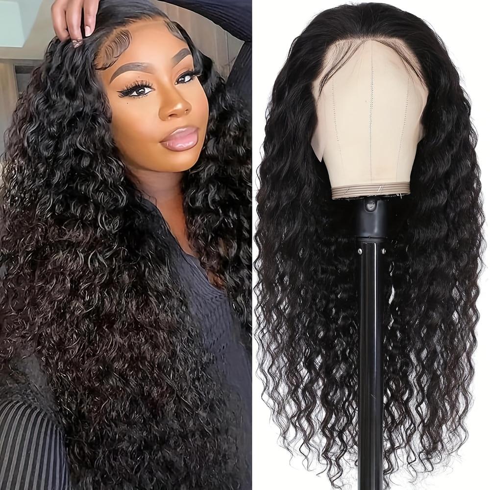 5X5 Wear and Go Glueless Wigs Human Hair Pre Plucked Pre Cut Water Wave Human Hair Wig 180% Density Glueless Lace Front For Women Natural Black