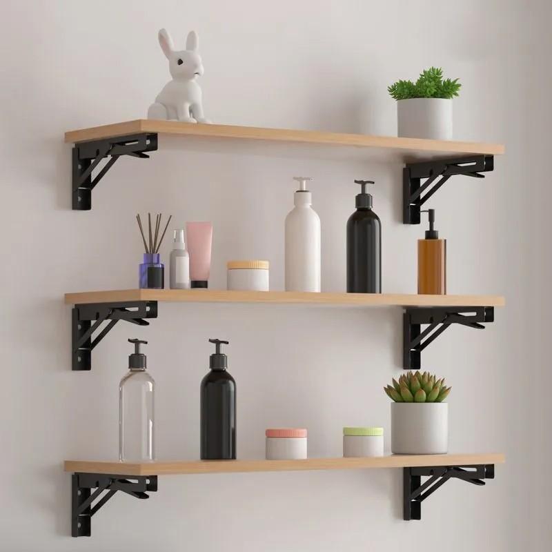 4pcs foldable triangular bracket, wall mounted partition bracket, shelf board support L-shaped heavy-duty bracket, Sturdy Bracket